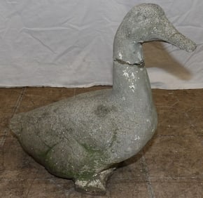 antique cast concrete duck yard statue