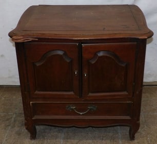walnut night stand and 2 side chairs