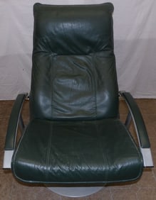 mid century modern painted metal and leather arm chair