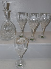 Shannon crystal decanter and glasses