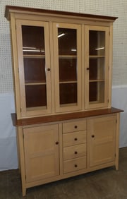 maple two piece china cabinet