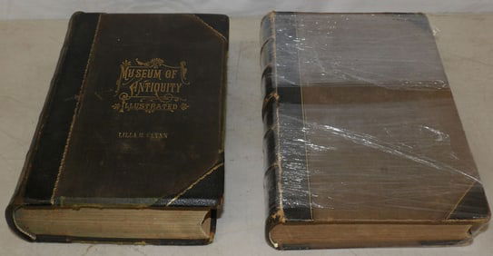 2 antique leather bound books,( Dated 1868 & 1882)