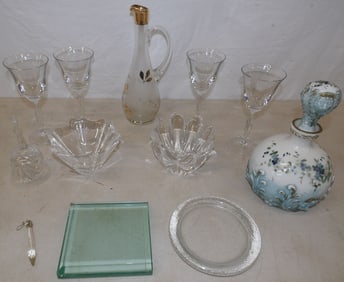 lot of glass items including two signed Orrefors bowls