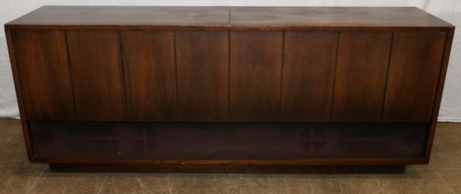 mid century modern walnut radio console