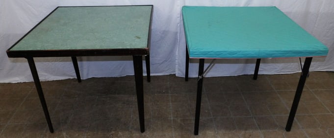 2 vintage folding card tables