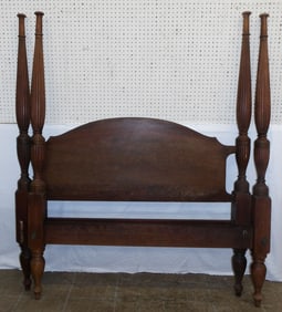 mahogany fluted post full size bed with no rails or finials