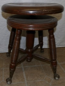 antique walnut Victorian piano stool