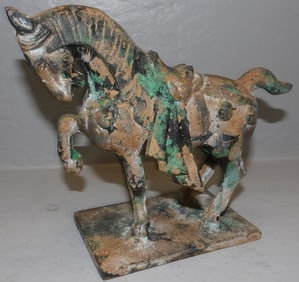 painted metal Chinese horse sculpture