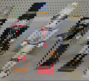 lot of painted wood nutcrackers