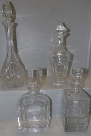 lot of glass decanters