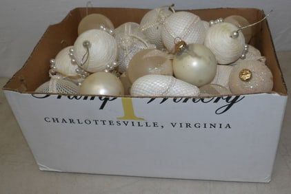 lot of Christmas ornaments