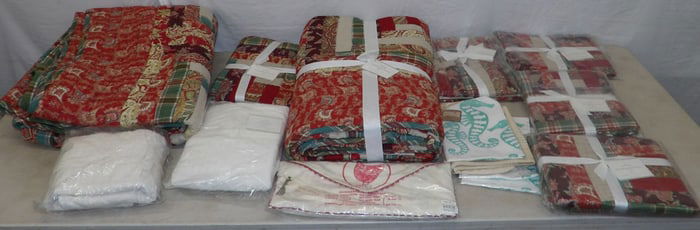 lot of vintage quilts