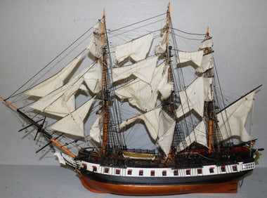 painted wood ship model