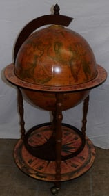paint decorated globe stand