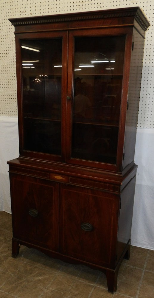 mahogany inlaid china cabinet (1 of 5)