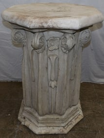 octagonal top molded gesso pedestal