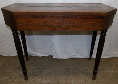 19th century mahogany fold over top game table