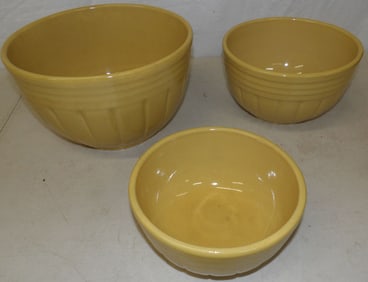 lot of 3 Roseville graduated mixing bowls