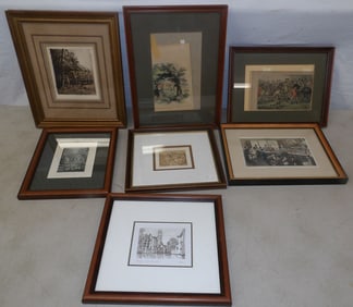lot of framed prints