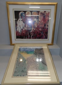 framed water color pencil signed and numbered by the artist and framed print