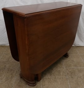 mid century modern walnut drop leaf dining table