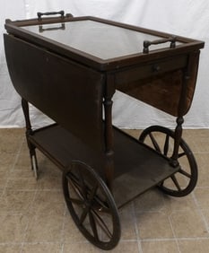 antique walnut tea cart