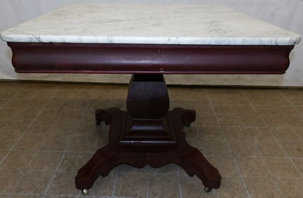 mahogany marble top empire center table