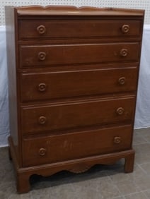 maple five drawer chest by Davis cabinet company
