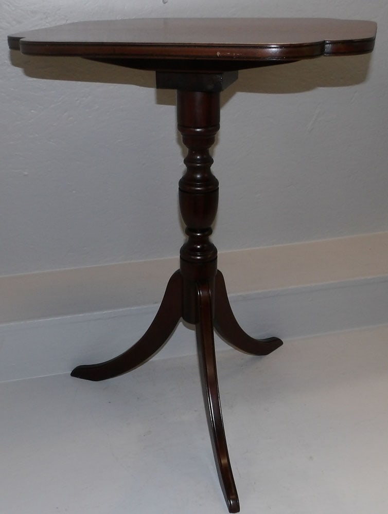 Antique Mahogany Tilt Top Candle Stand (1 of 4)