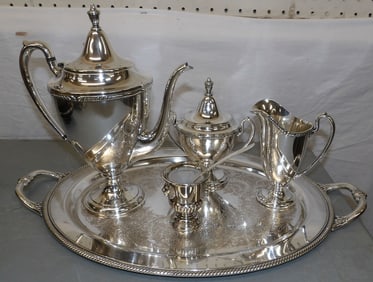 Lot of Five Polished Silver Plated Items