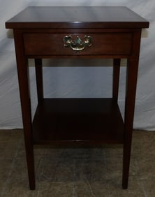 Cherry Two Tier Stand with One Drawer