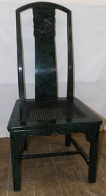 Painted Faux Malachite Oriental Style Side Chair by Henredon