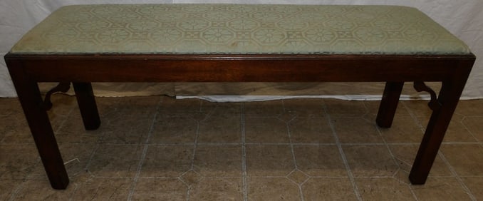 Mahogany Chippendale Style & Upholstered Top Bench