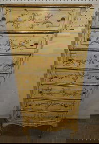 Painted Wood Seven Drawer French Lingerie Chest