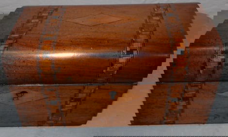 19th Century Mahogany Inlaid Tea Caddy