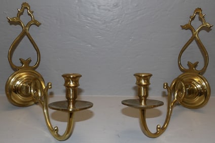 Pair of Brass Wall Sconces