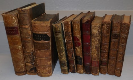 Lot of Ten Antique Books, (Some Leather Bound)