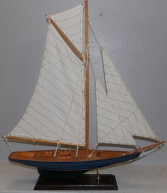Painted Wood Sailboat Model