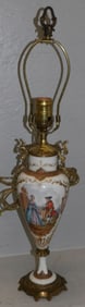19th Century French Sevres Porcelain Lamp with Bronze Mounts, (Has Restoration)