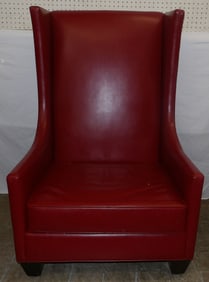 Modern Faux Leather Upholstered Wing Back Chair