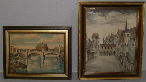 Two Early Hand Colored European Engravings