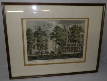 Framed Hand Colored French Engraving