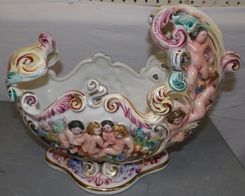 Capodimonte Footed Porcelain Jardiniere