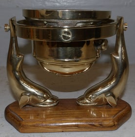 Brass Dolphin Form Base Compass