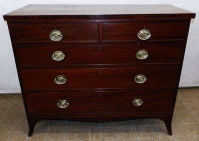 19th Century Mahogany 2/3 Drawer Chest with French Feet