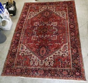 9' 6" x 13' 6" Antique Hand Made Heriz Rug