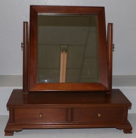 Mahogany Shaving Mirror with Two Drawers