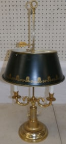 Gilded Metal Two Light Bouillotte Lamp