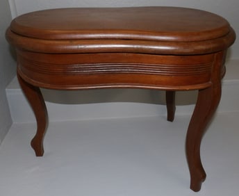 Antique Walnut Bidet with Original Porcelain Liner