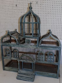 Painted Wood & Wire Bird House